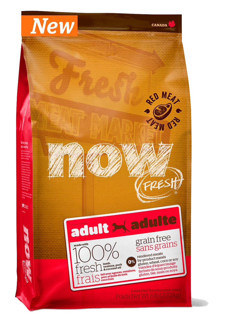 NOW Grain Free Red Meat Adult Recipe DF зі свіжим м'ясом для дорослих собак 11.35 кг