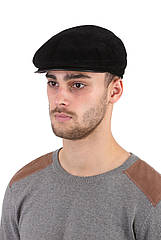 Кепка чоловіча класична реглан замшева чорна