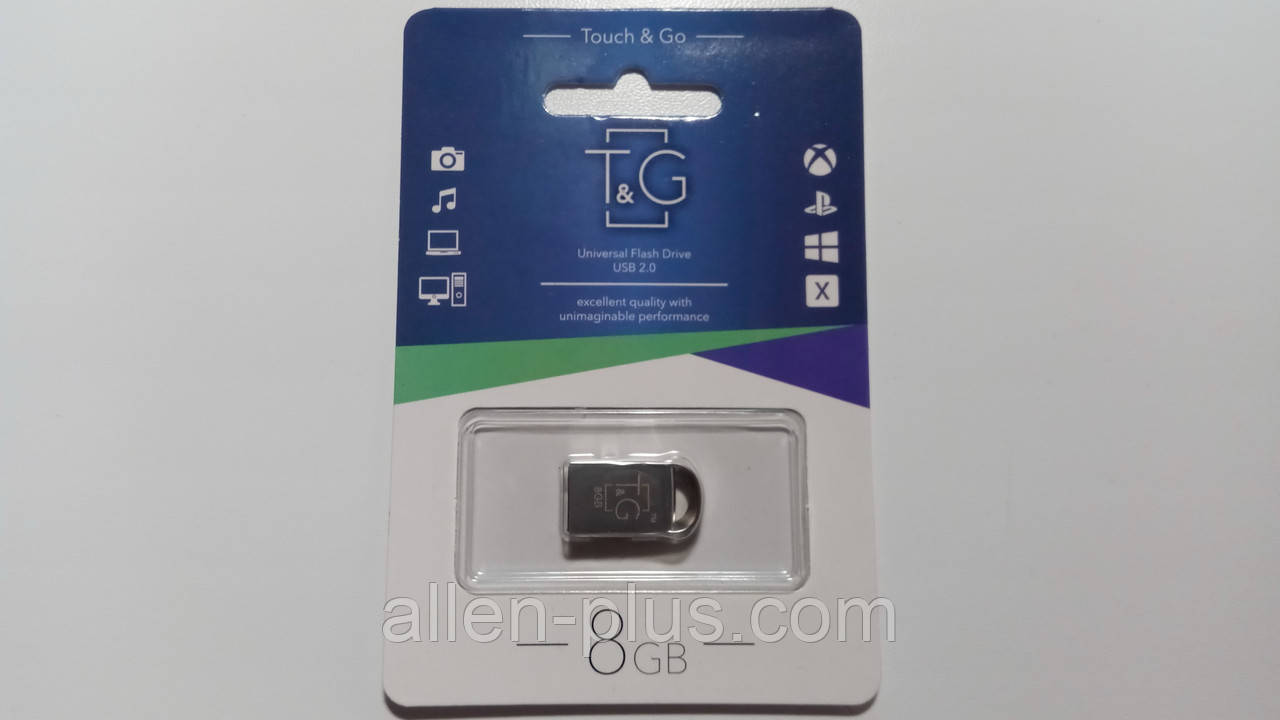 Мініатюрний FLASH-накопичувач T&G USB Flash Drive, 8GB, метал, (флешка на 8 GB)