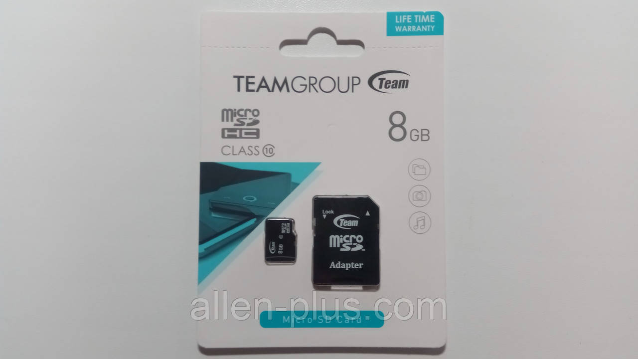 Карта памяти TeamGroup microSDHC Class 10, 8GB