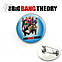 Значок з героями га блакитному тлі Теорія Великого вибуху / The Big Bang Theory, фото 5