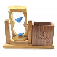 Часы песочные деревянные с подставкой для ручек
