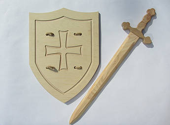 Лицарський меч Вікінга 54 см зі щитом Англійська лицарський 42х32 см