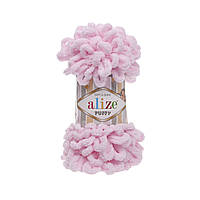 Пряжа Alize Puffy 31 светло-розовый (Пуффи Ализе) для вязания без спиц руками