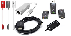 03-02-000. Адаптери USB type C, iPhone (linghting), COM, HDTV