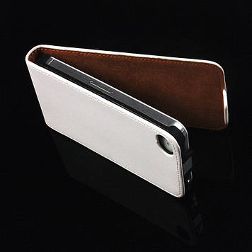 Фліп чохол для телефона iPhone 4G 4S білий 