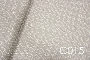 Тканина сатин Геометрія на сіро-коричневому