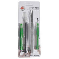 Набір інструментів Baku BK-7280-B, 2 скальпелі + 2 пластикові лопатки для розбирання корпусів