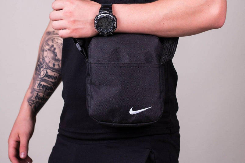 Футболка Поло Чоловіча чорна-червона Nike (Найк), фото 2