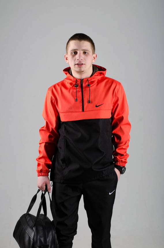 Футболка Поло Чоловіча чорна-червона Nike (Найк), фото 2