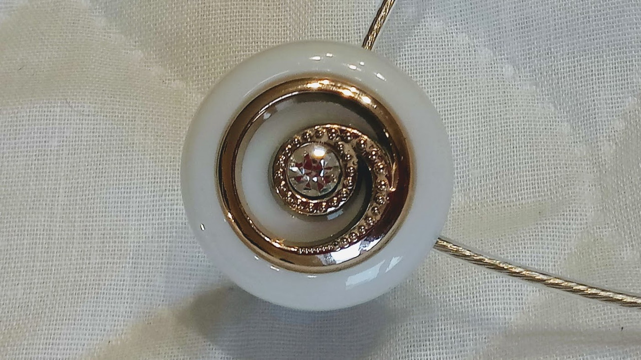 Магніт-підхоплювач для штор ручної роботи двобічний (Д — білий), фото 1