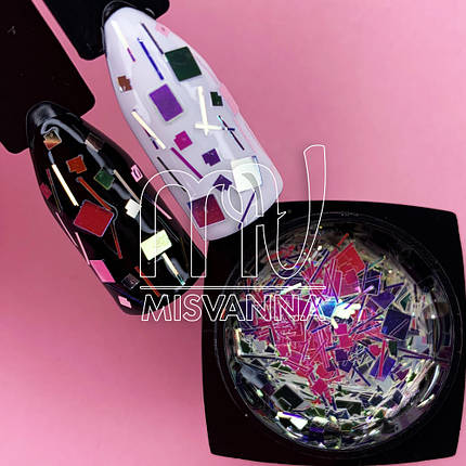 Конфетті Starlet Professional дзеркальні кубики+смужки SP-003, фото 2