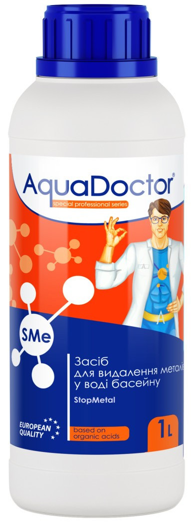 Хімія для басейну - Засіб для видалення металів AquaDoctor ЅМе StopMetal - 1л, фото 1