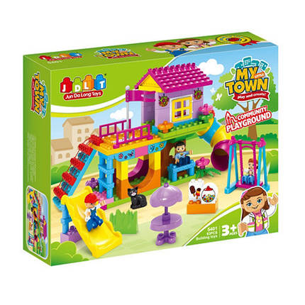 Конструктор JDLT 5401 для самых маленьких с большими деталями (LEGO Duplo) "Детская площадка" 93 детали,, фото 2