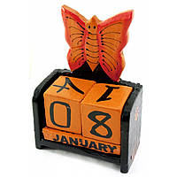 Деревянный календарь с кубиками Бабочка
