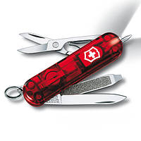 Швейцарский нож Victorinox Signature Lite с ручкой и фонариком / красный полупрозрачный