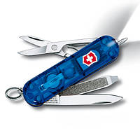 Швейцарский нож Victorinox Signature Lite с ручкой и фонариком / синий полупрозрачный