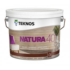 Напівглянсовий лак для внутрішніх дерев'яних поверхонь Teknos Natura 40 9 л