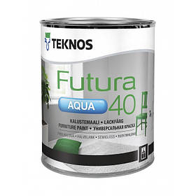Напівглянсова фарба для дерева та металу Teknos Futura Aqua 40 2.7 л біла
