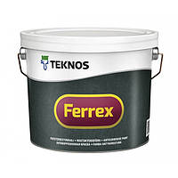 Матовая антикоррозионная грунтовка-краска для металла Teknos 2.7 л серая Ferrex