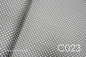 Тканина сатин Горох на сірому 8 мм