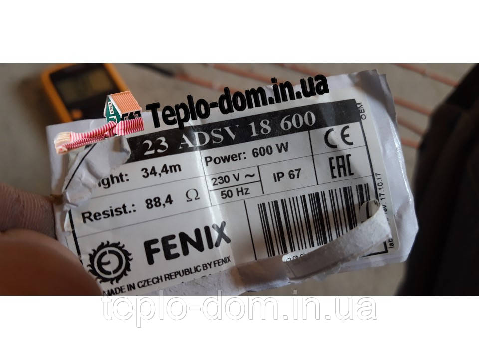 Кабель нагревательный "FENIX" под кафель 1.8 м.кв. - фото 3 - id-p306139676