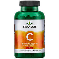 Вітамін С - 1000 (Vitamin C - 1000) Swanson (з шипшиною) 90капс.