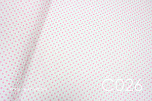 Тканина сатин Горох рожевий 8 мм