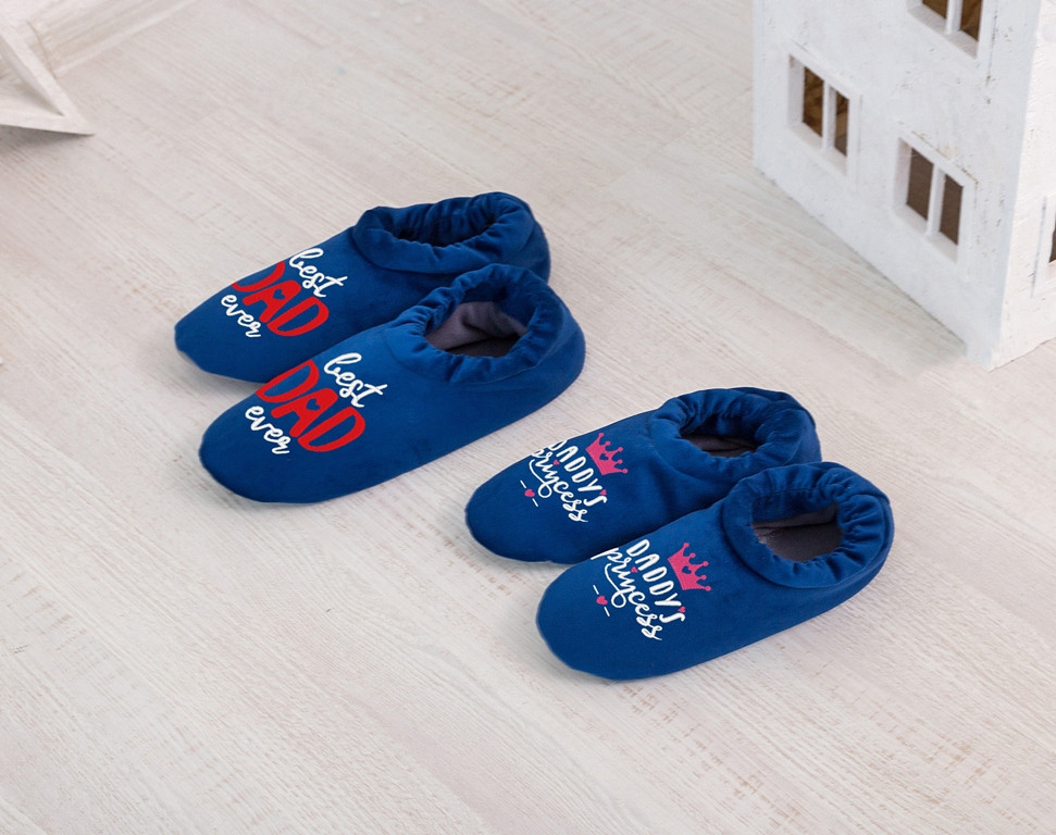 Дует домашніх капців комфортів Найкращий тато у світі та Папина принцеса, фото 1