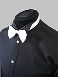 Сорочка під краватка метелика чорного кольору, фото 3