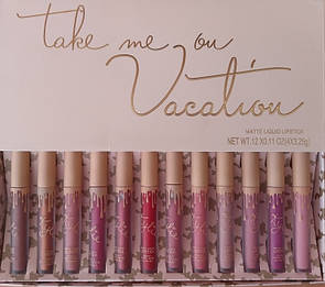 Набір матових помад Kylie Take me on Vocation MATTE 12 кольорів