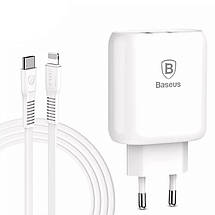 СЗУ Baseus Bojure PD Quick Charger + Cable (Lightning) 32W 1Type-C 1USB, фото 2