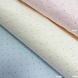 Сатин з коричневими точками на ніжно-блакитному, ширина 160 см, фото 4