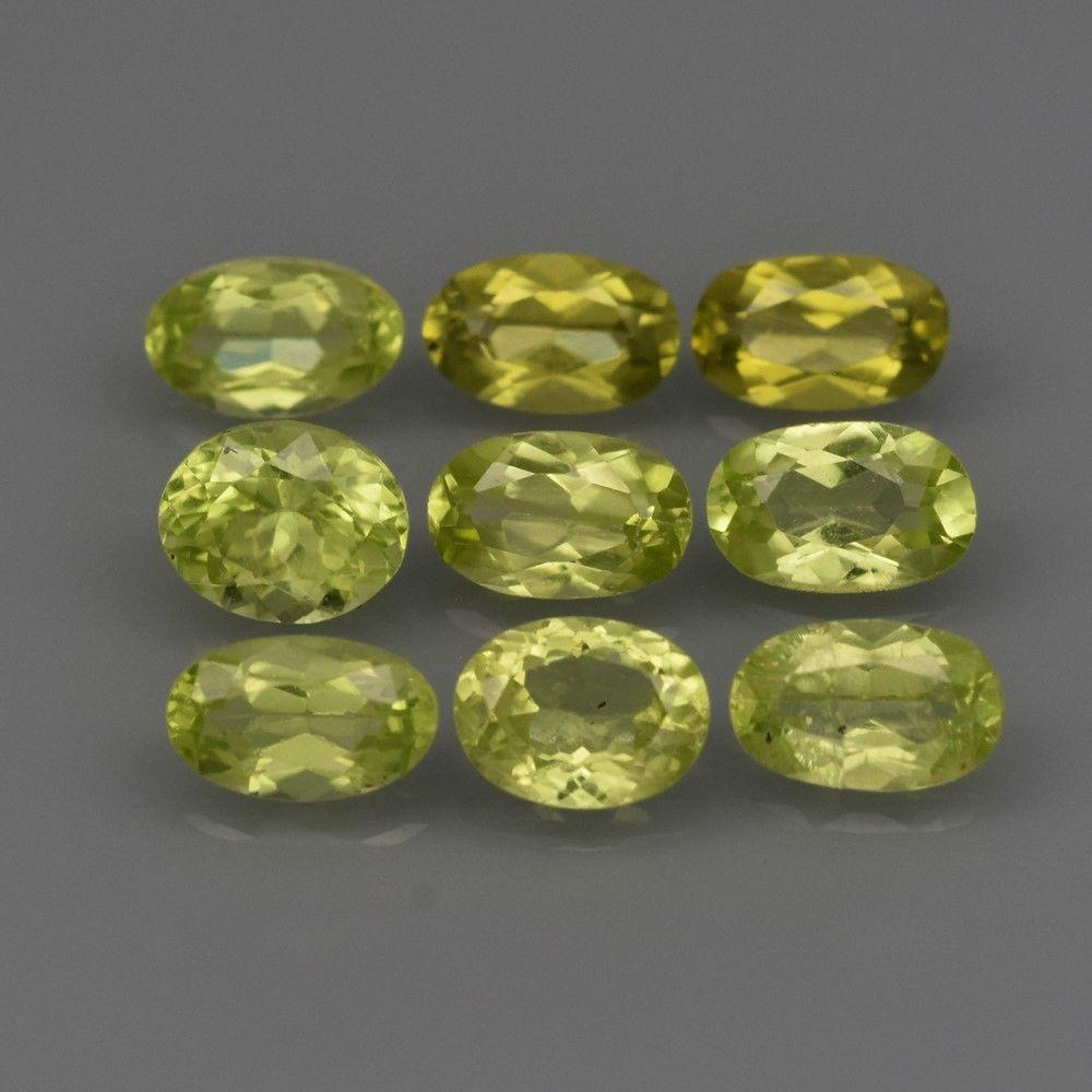 Натуральний перидот.9 шт. 2.57ct