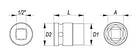 Головка торцева ударна шестигранна YATO 1/2" М30 х 48 мм YT-1020, фото 2