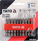 Набір насадок отверточних YATO 1/4" 50 мм 10 шт YT-0483, фото 3