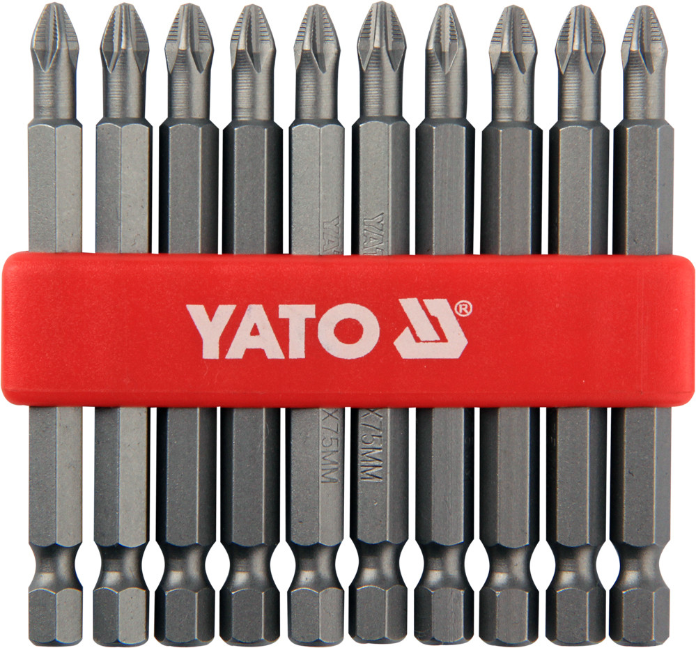 Насадка викрутки YATO 1/4" хрестова РН2 х 75 мм 10 шт YT-0480