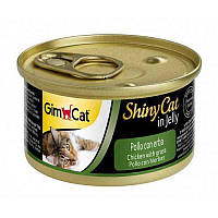 Консервы Gimpet Shiny Cat для кошек, с курицей и травой, 70 г