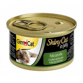 Консерви Gimpet Shiny Cat для кішок, з куркою та травою, 70 г