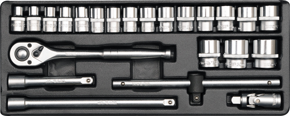 Набір головок торцевих 1/2" М10-24 мм 23 шт YATO YT-12651, фото 1