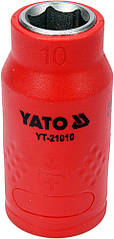 Шестигранна Головка торцева діелектрична YATO 3/8" М10 х 45/28 мм VDE до 1000 В YT-21010