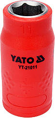 Шестигранна Головка торцева діелектрична YATO 3/8" М11 х 45/28 мм VDE до 1000 В YT-21011