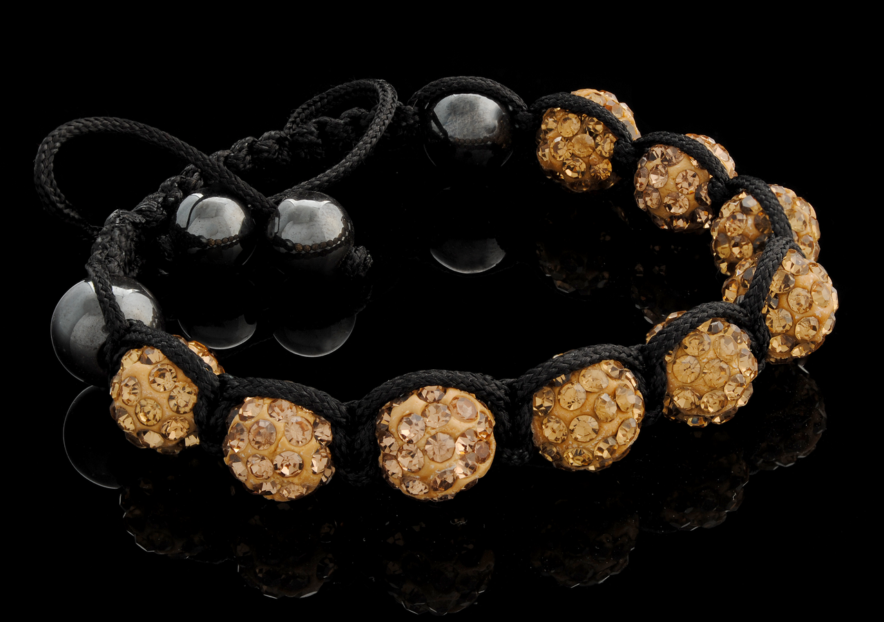 Браслет Shamballa Swarovski золотистый - фото 4 - id-p29102231