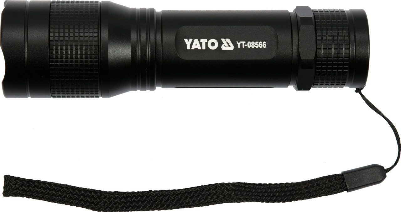Ліхтар світлодіодний YATO XPE2 CREE Р=5 Вт Ф=300 lm живлення-3хААА Ø=34 мм х 126 мм YT-08566