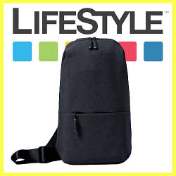 Стильний однолямочный рюкзак Xiaomi Bag 17" Чорний