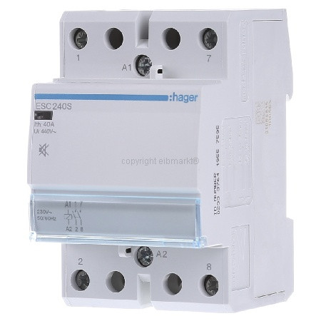 Контактор Hager 40A 2НО 230В безшумний ESC240S