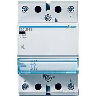 Контактор Hager 63A 2НО 230В безшумний ESC263S