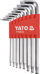 Набір ключів ТОRХ Г-образних з кулею YATO Т9-Т40 8 шт YT-05123