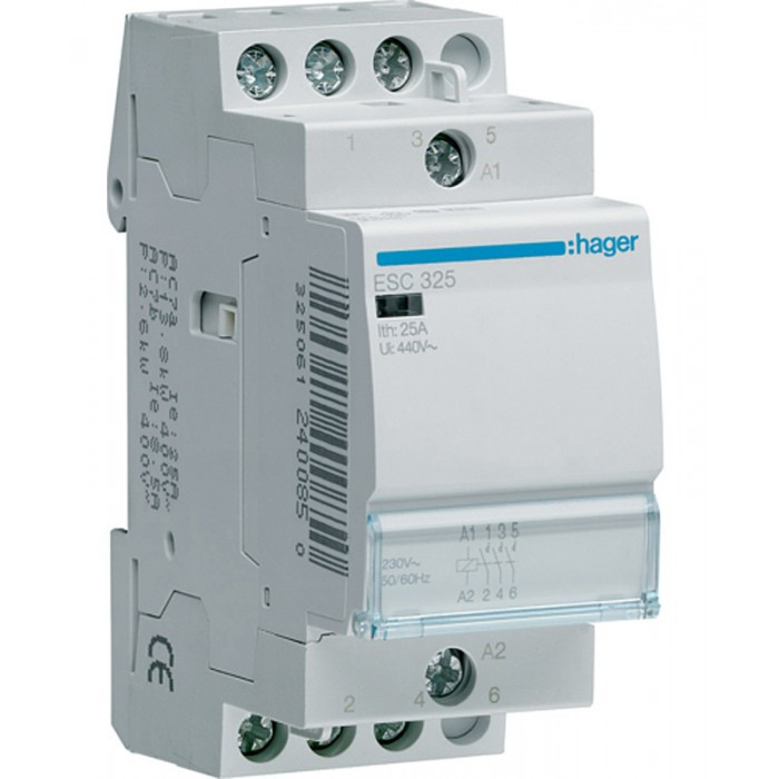 Контактор Hager 25A 3НО 230В ESC325