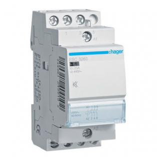 Контактор Hager 25A 3НЗ 230В безшумний ESC326S